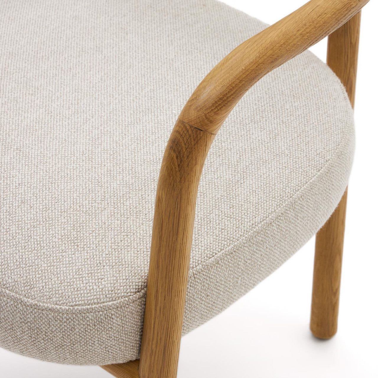 Scaun dining bej/maro din textil Melqui Kave Home