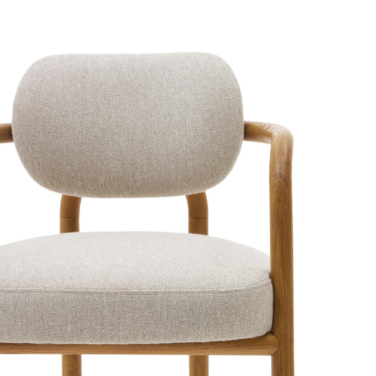 Scaun dining bej/maro din textil Melqui Kave Home