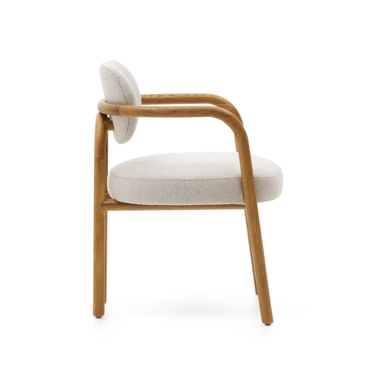 Scaun dining bej/maro din textil Melqui Kave Home