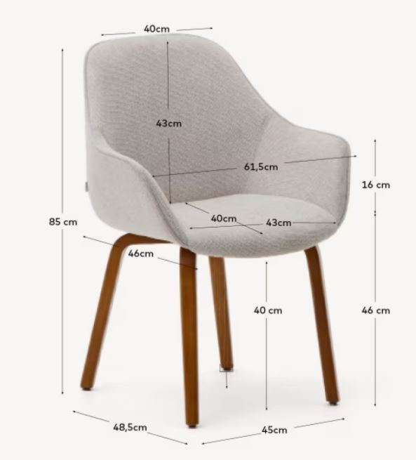 Scaun dining bej/maro inchis din textil Aleli Shearling Kave Home