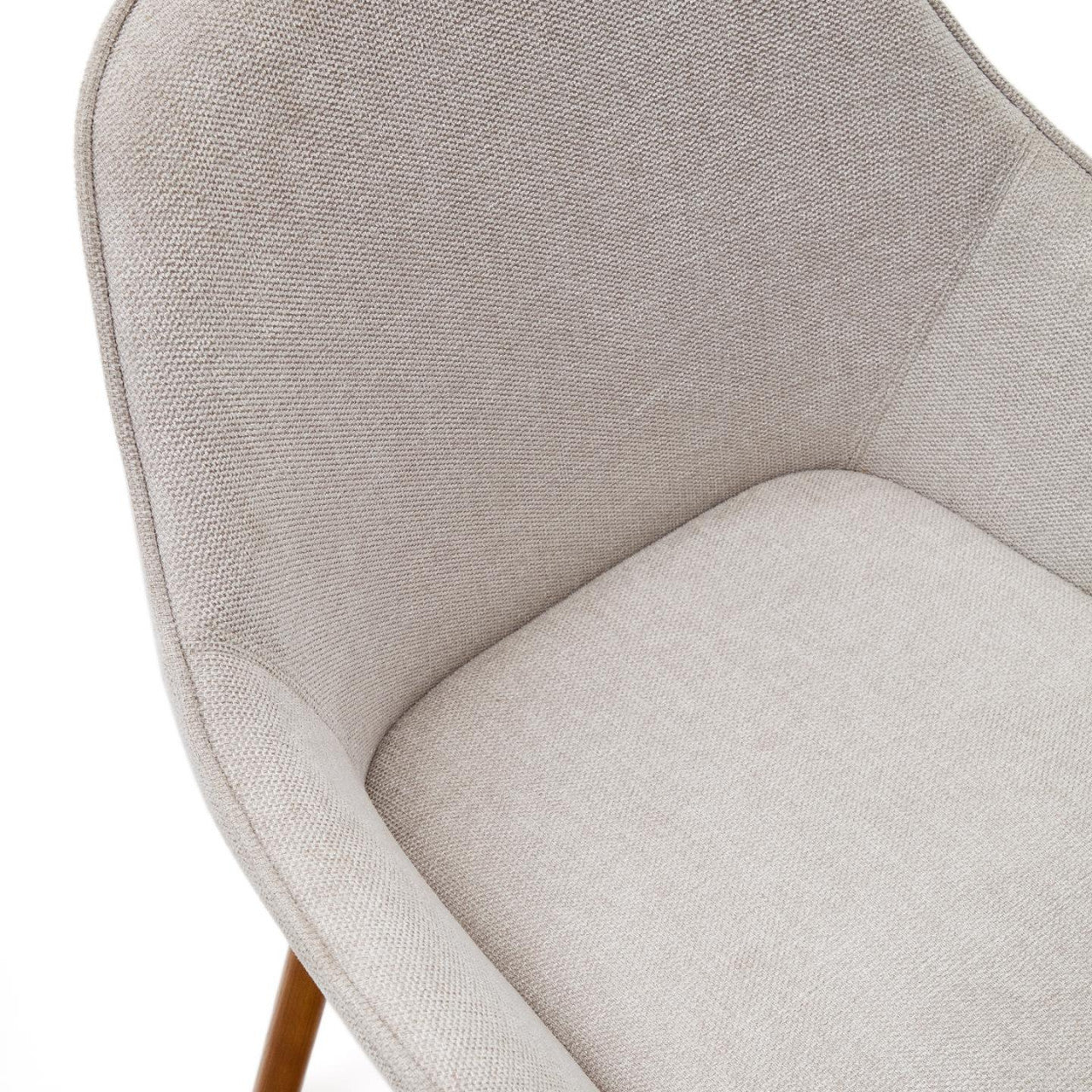 Scaun dining bej/maro inchis din textil Aleli Shearling Kave Home