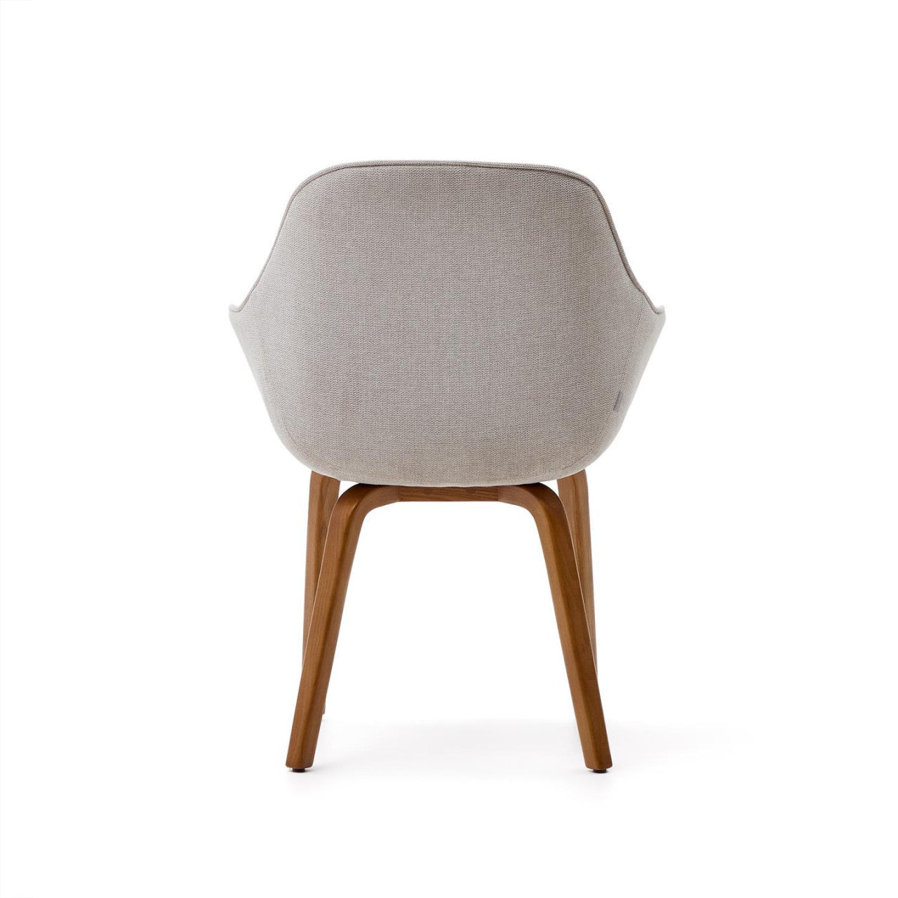 Scaun dining bej/maro inchis din textil Aleli Shearling Kave Home