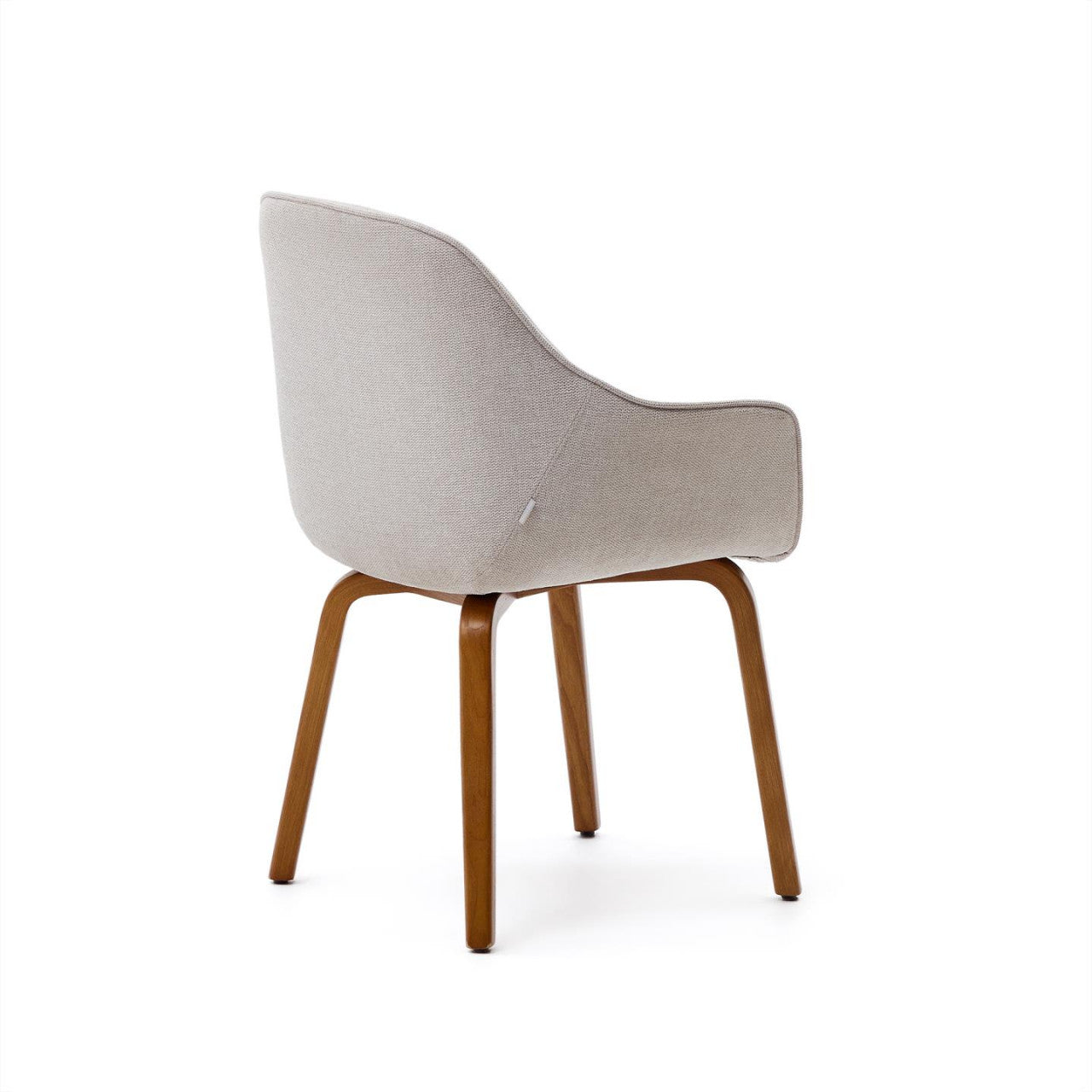 Scaun dining bej/maro inchis din textil Aleli Shearling Kave Home