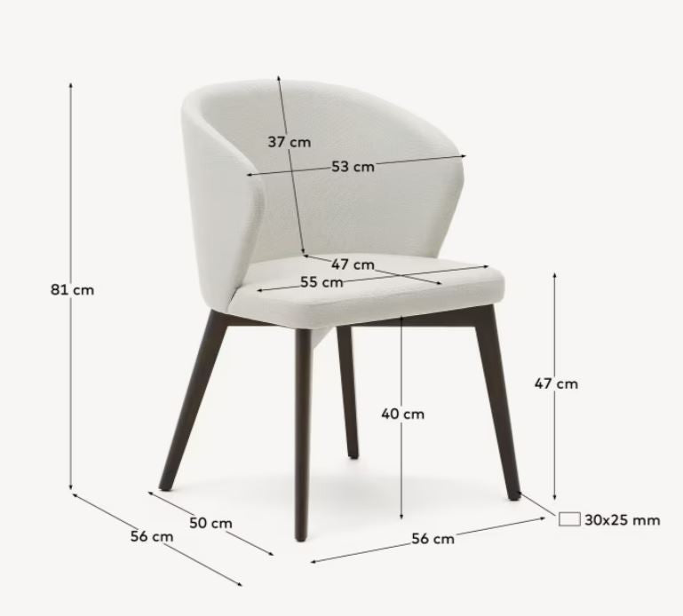 Scaun dining bej/maro inchis din textil Darice Kave Home