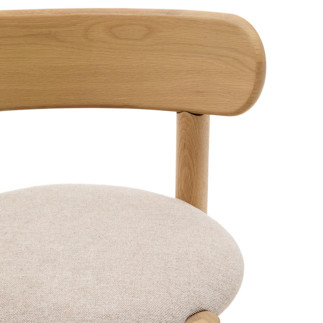 Scaun dining crem/maro din textil Nebai Kave Home