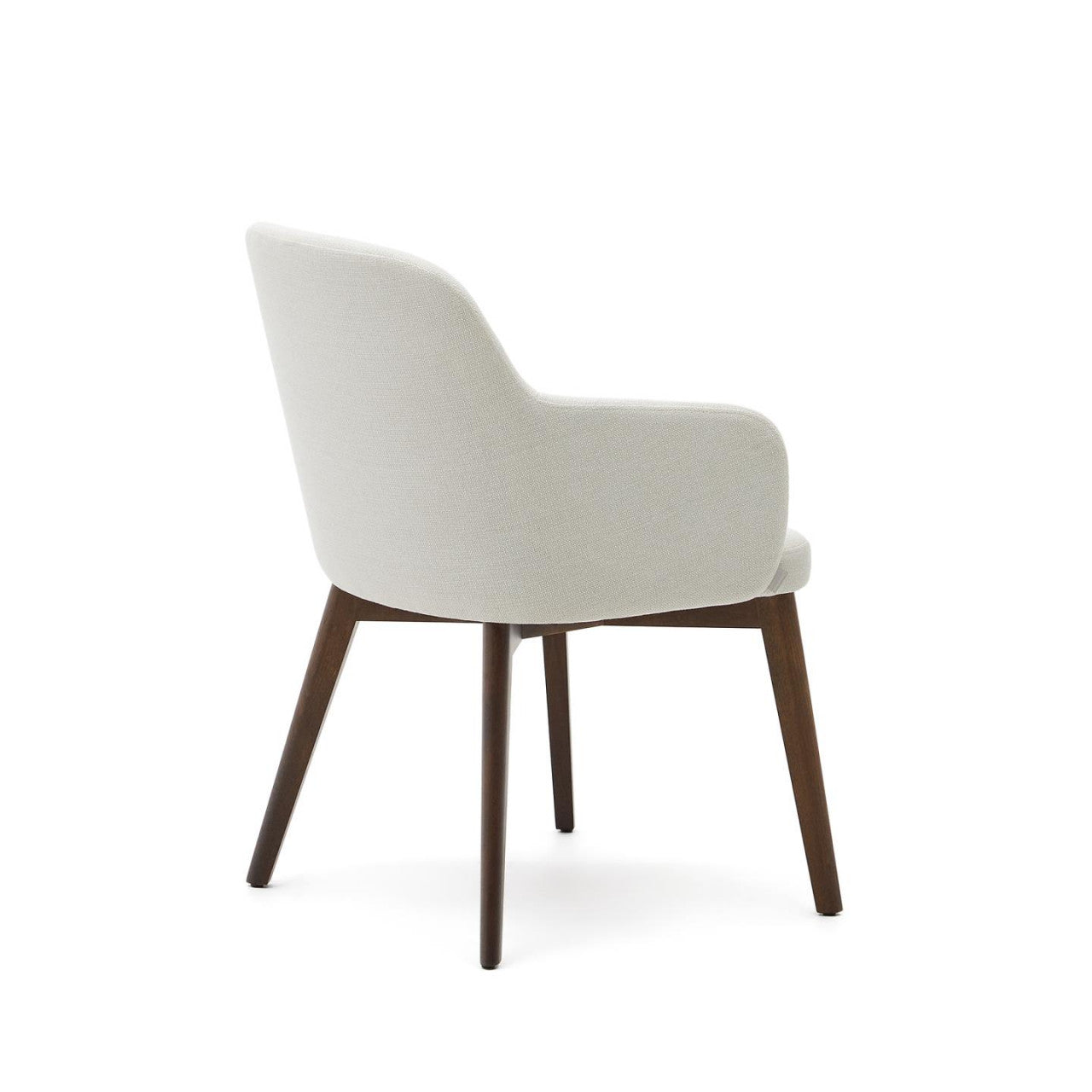 Scaun dining crem/maro inchis din textil Nelida Kave Home