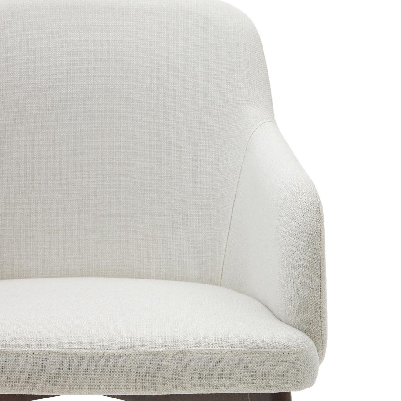 Scaun dining crem/maro inchis din textil Nelida Kave Home