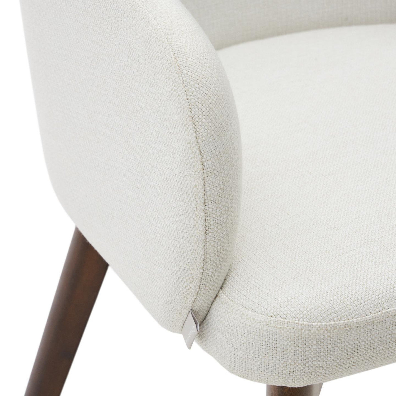 Scaun dining crem/maro inchis din textil Nelida Kave Home