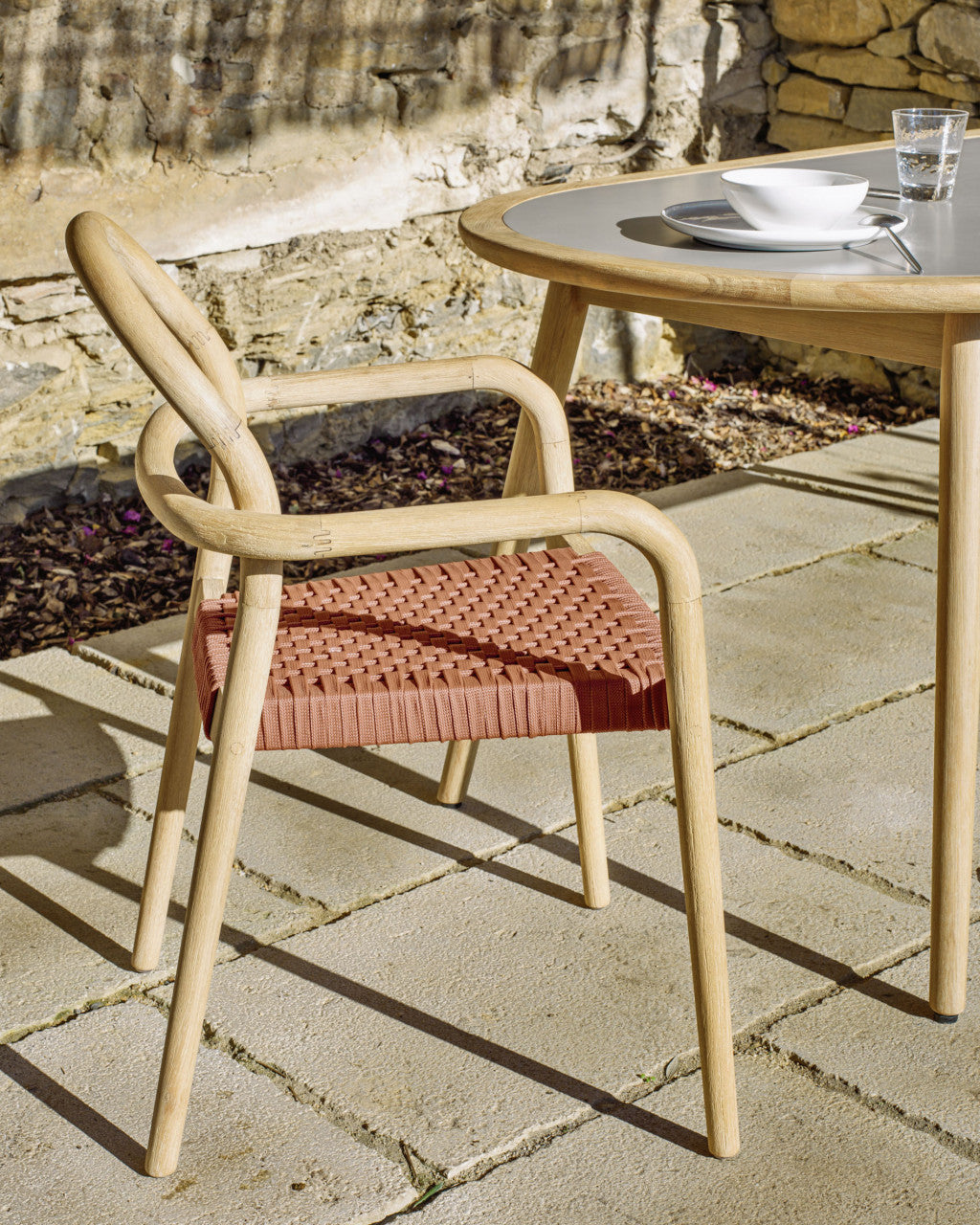 Scaun dining exterior maro din lemn Sheryl Kave Home