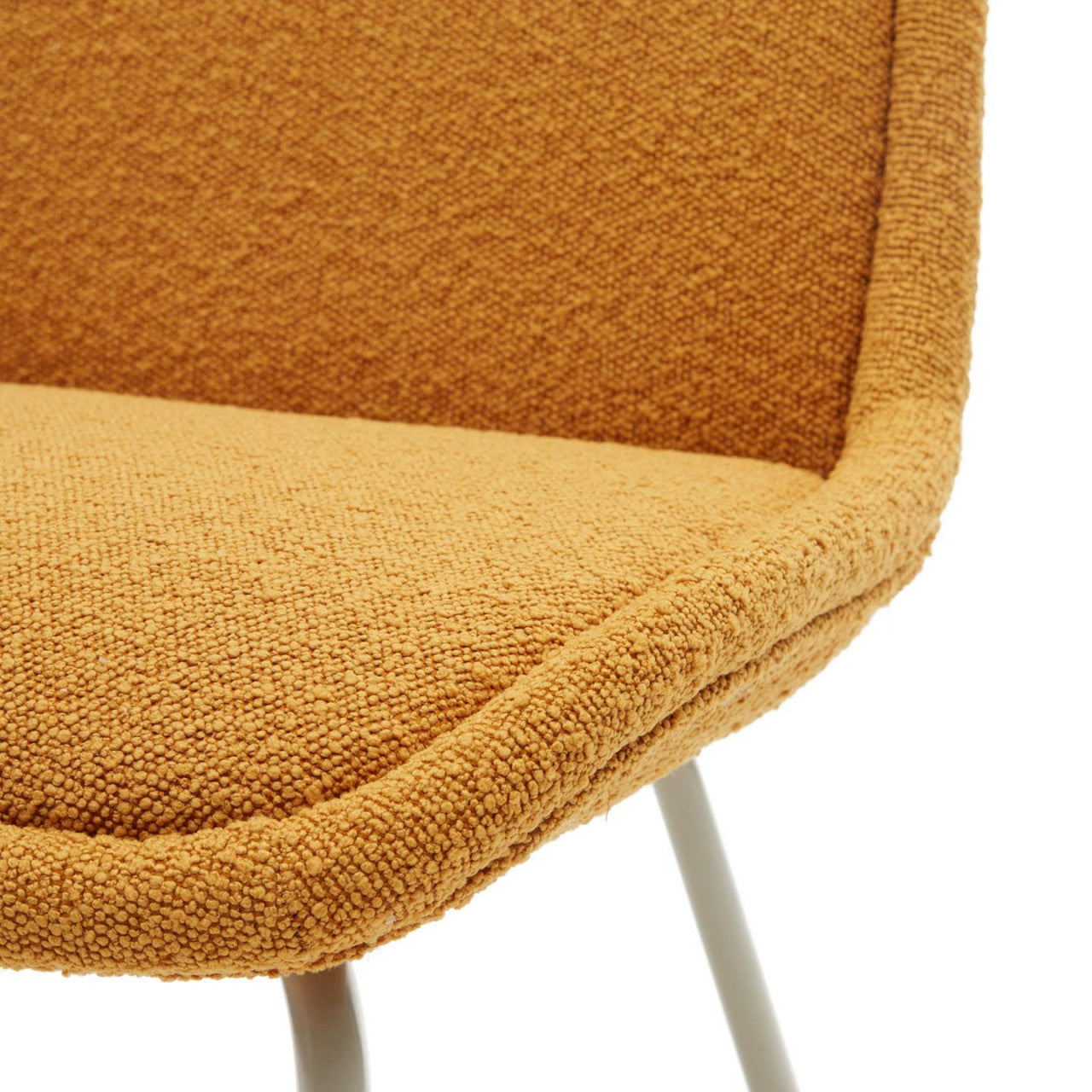 Scaun dining galben mustar din textil Aimin Kave Home