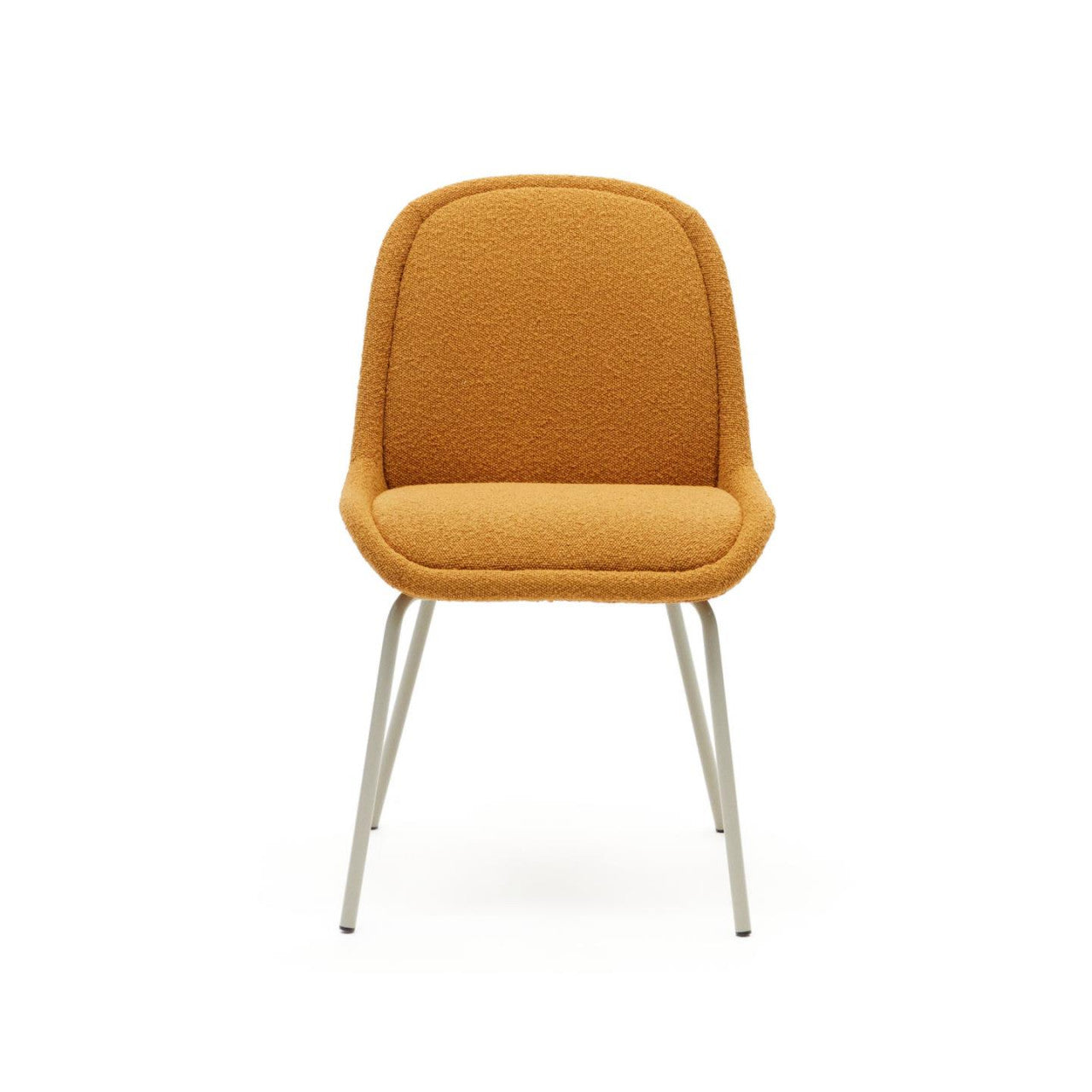 Scaun dining galben mustar din textil Aimin Kave Home
