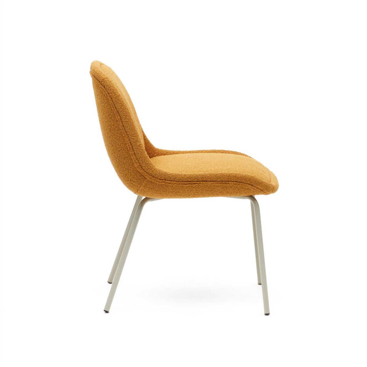 Scaun dining galben mustar din textil Aimin Kave Home