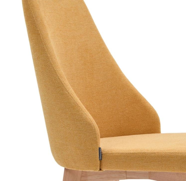 Scaun dining galben mustar din textil Rosie Kave Home