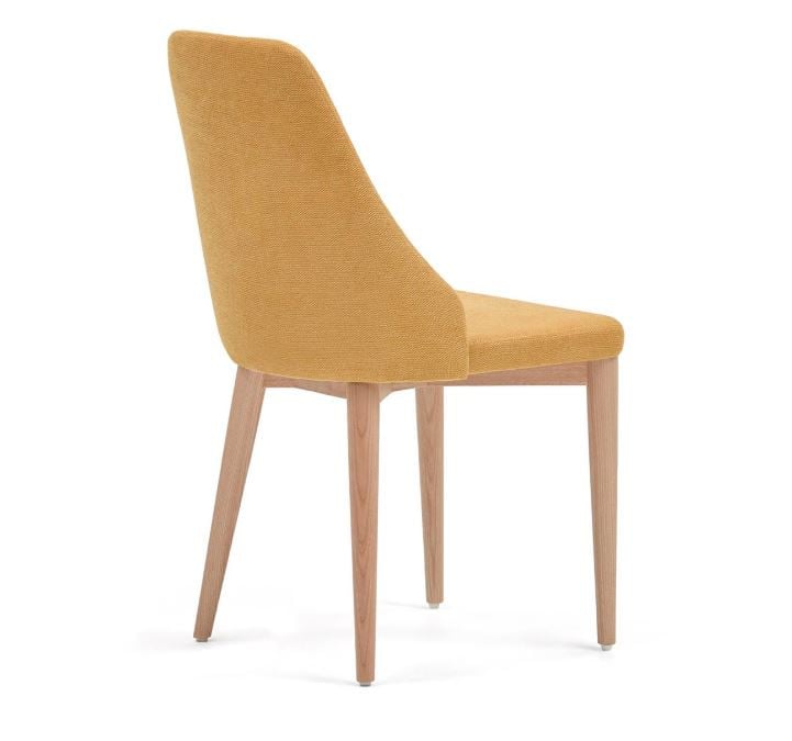 Scaun dining galben mustar din textil Rosie Kave Home