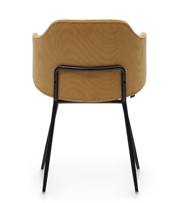 Scaun dining galben mustar din textil Suanna Kave Home