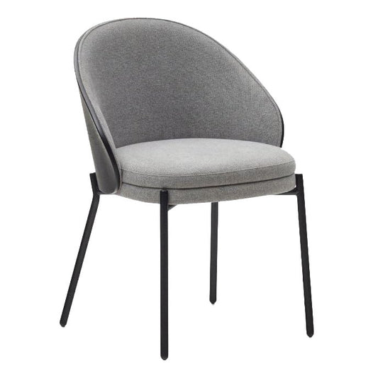 Scaun dining gri deschis/negru din textil Eamy Kave Home