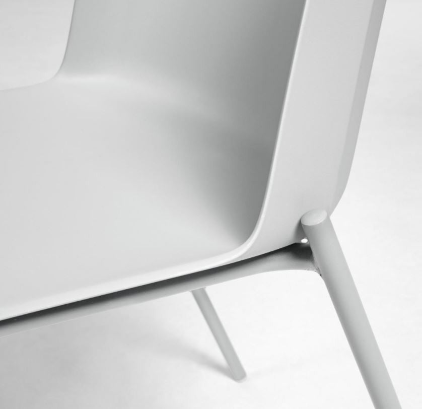 Scaun dining gri din metal Hannia Kave Home