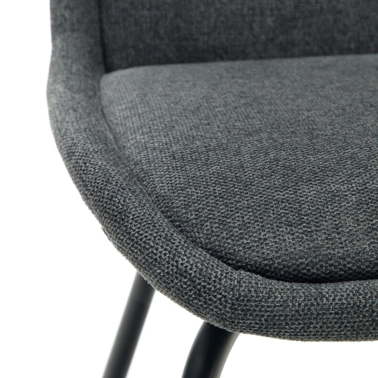 Scaun dining gri din textil Aimin Chenille Kave Home