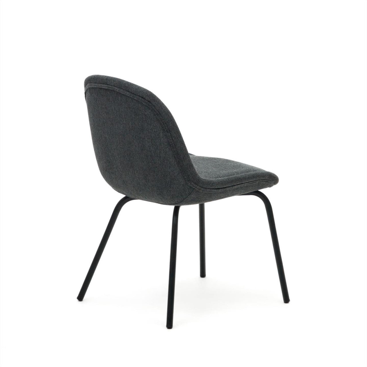 Scaun dining gri din textil Aimin Chenille Kave Home