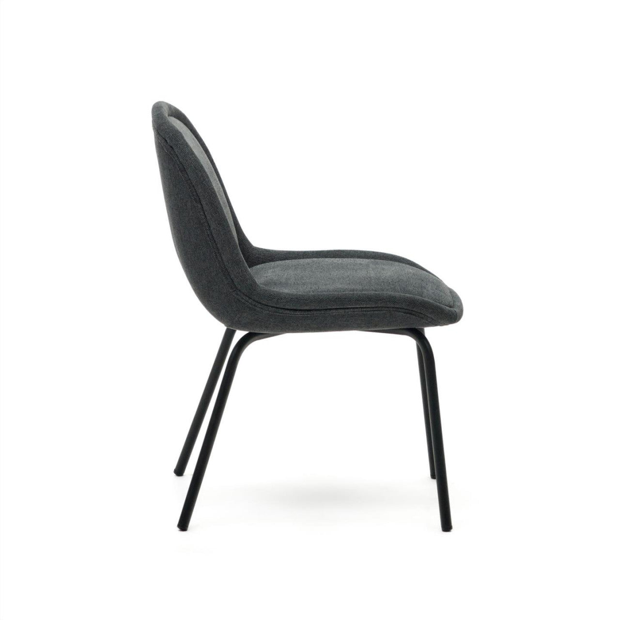 Scaun dining gri din textil Aimin Chenille Kave Home