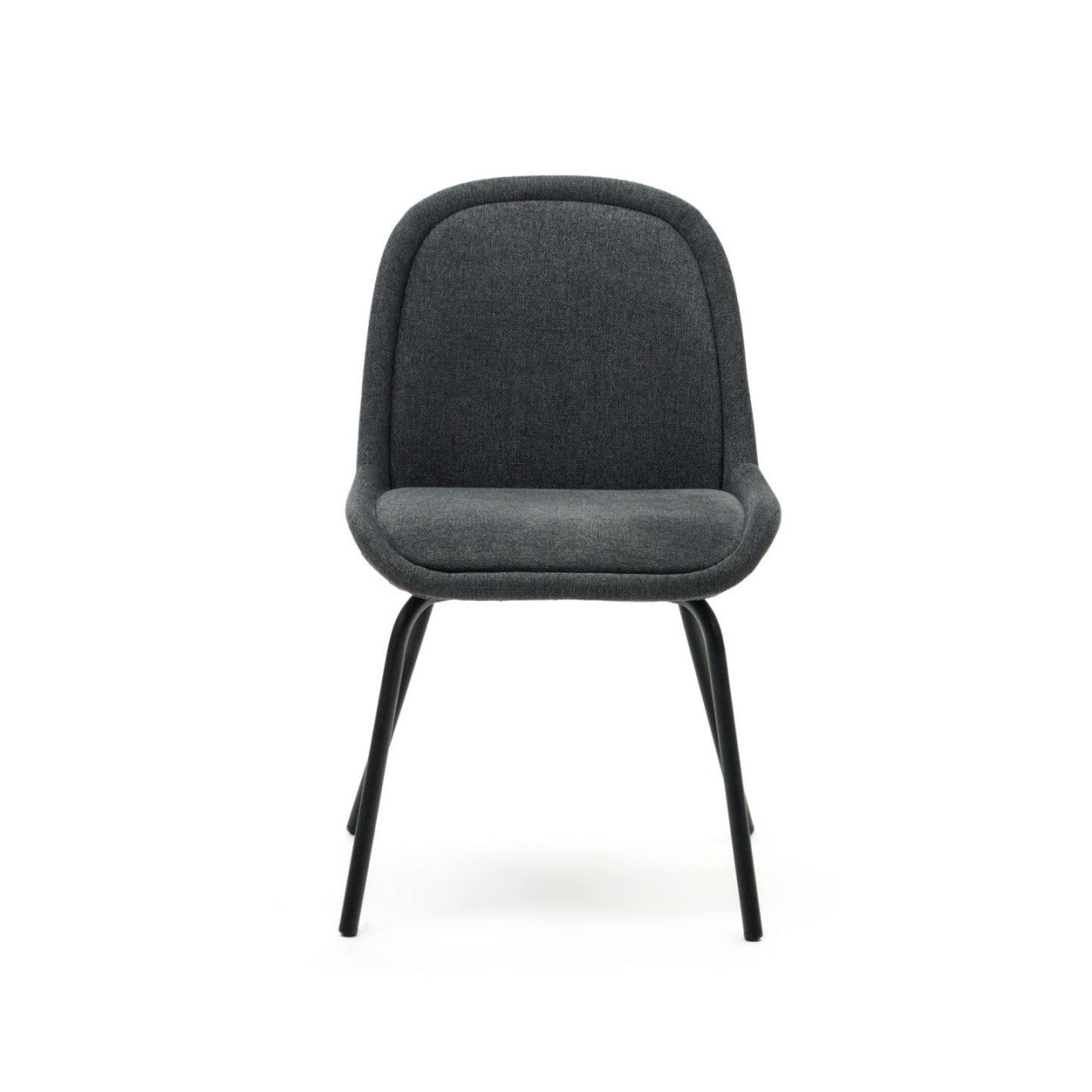 Scaun dining gri din textil Aimin Chenille Kave Home