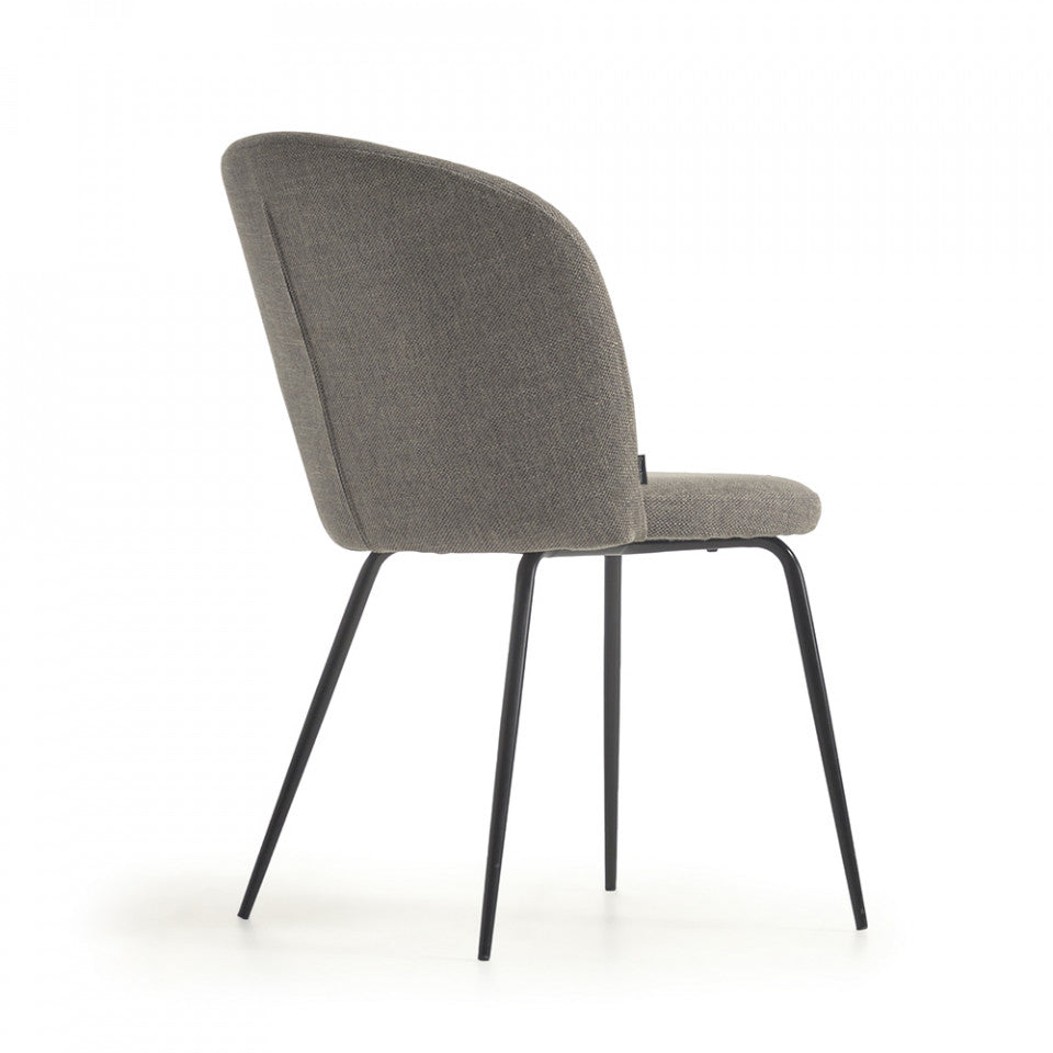 Scaun dining gri din textil Anoha Kave Home
