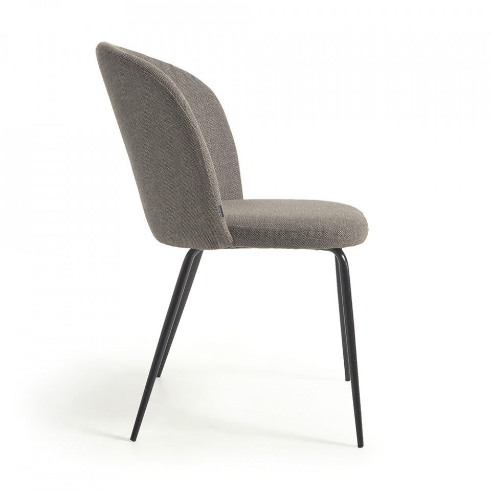 Scaun dining gri din textil Anoha Kave Home