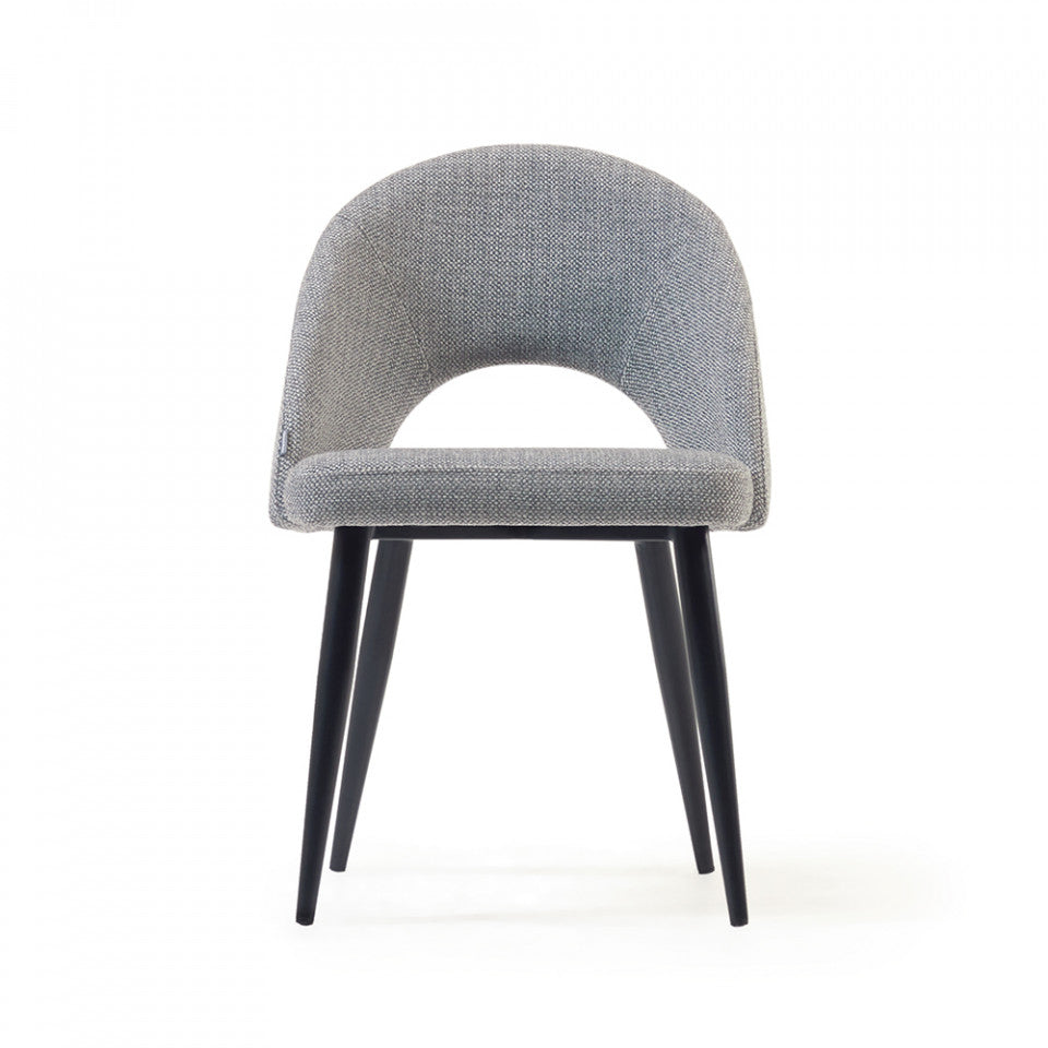 Scaun dining gri din textil Mael Kave Home