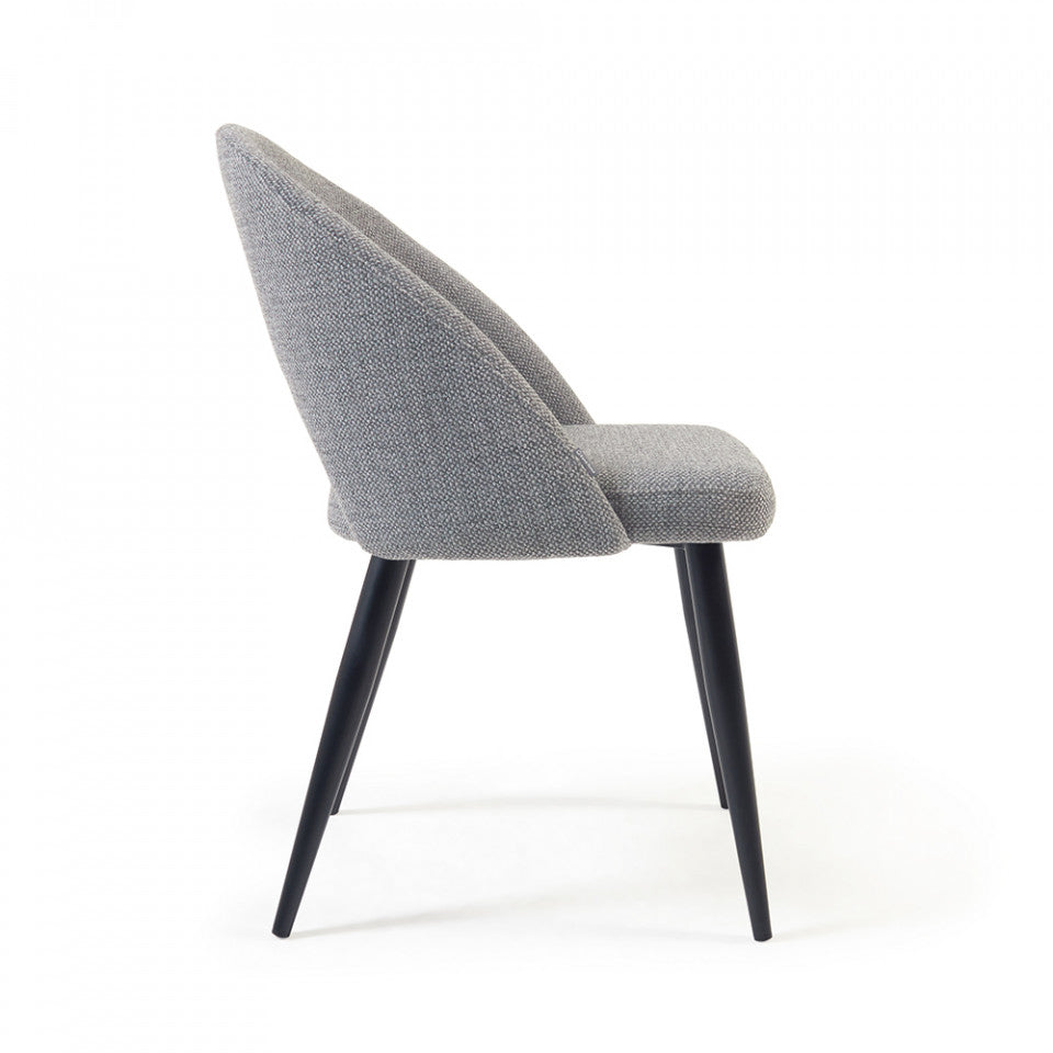 Scaun dining gri din textil Mael Kave Home
