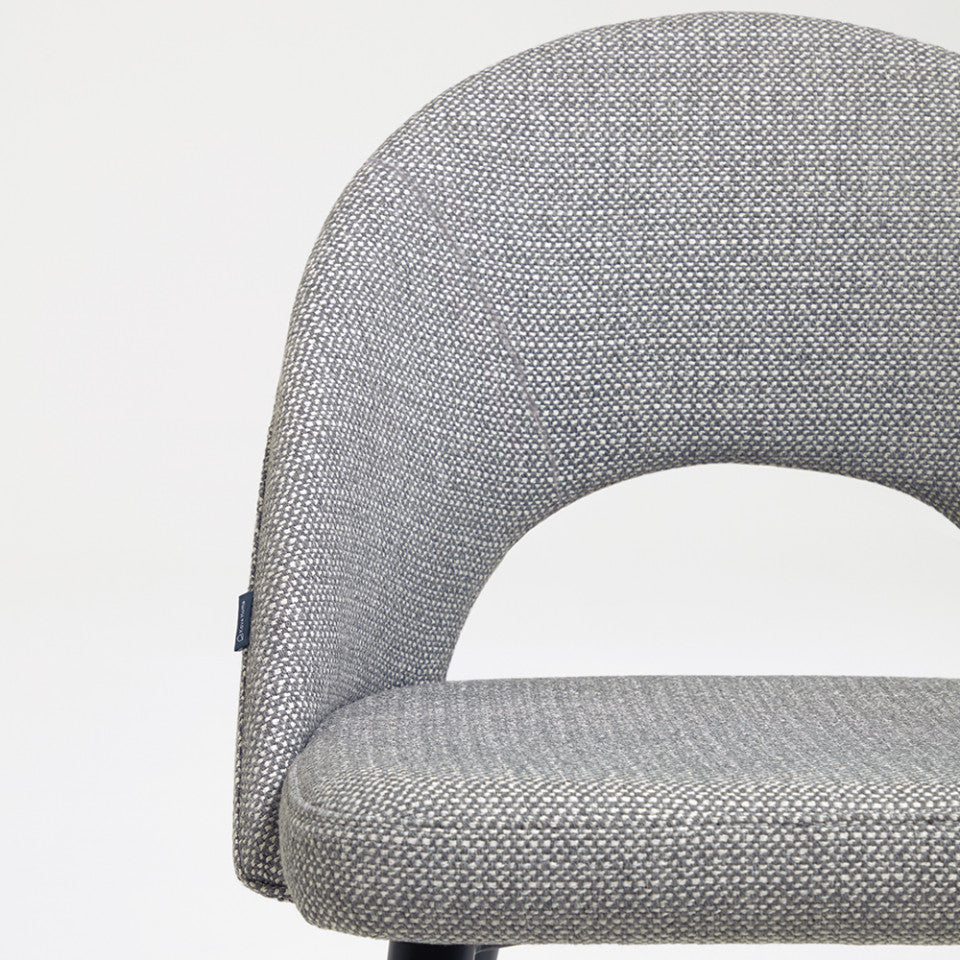 Scaun dining gri din textil Mael Kave Home