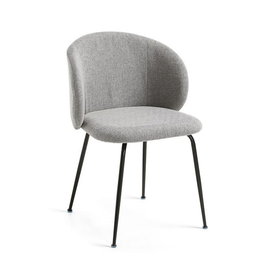Scaun dining gri din textil Minna Kave Home