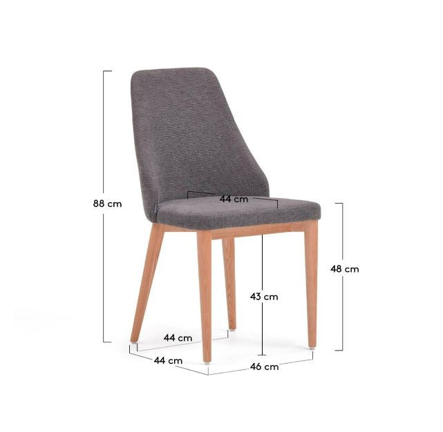 Scaun dining gri din textil Rosie Kave Home