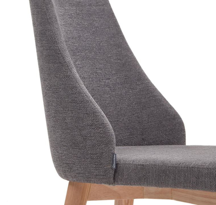 Scaun dining gri din textil Rosie Kave Home
