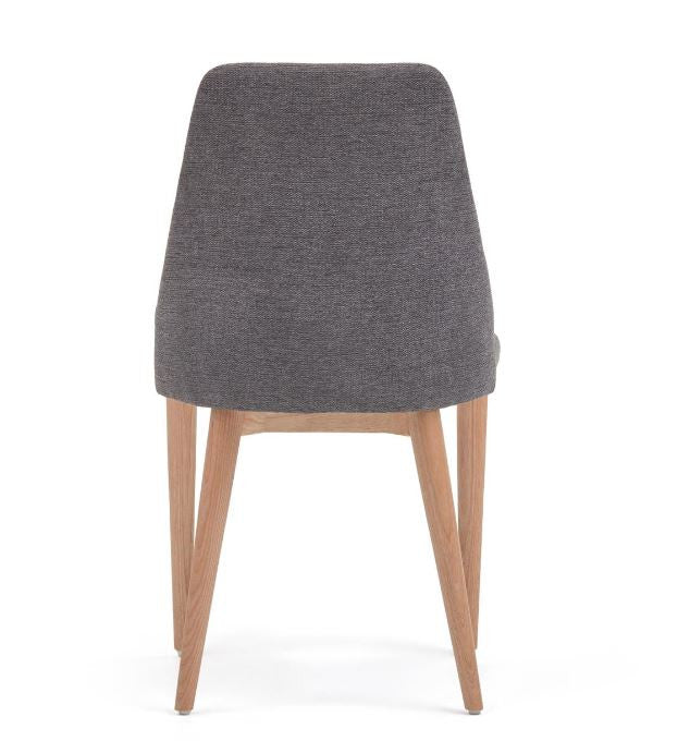 Scaun dining gri din textil Rosie Kave Home
