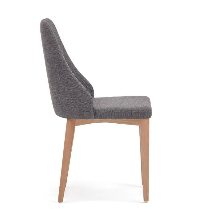 Scaun dining gri din textil Rosie Kave Home