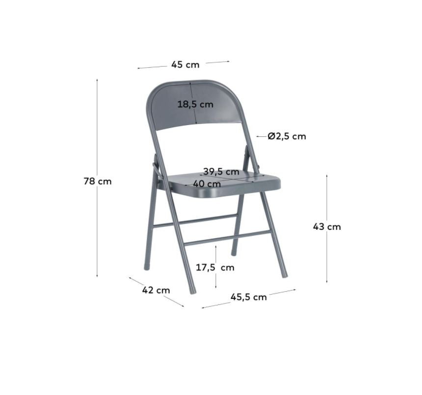 Scaun dining gri inchis din metal Aidana Kave Home