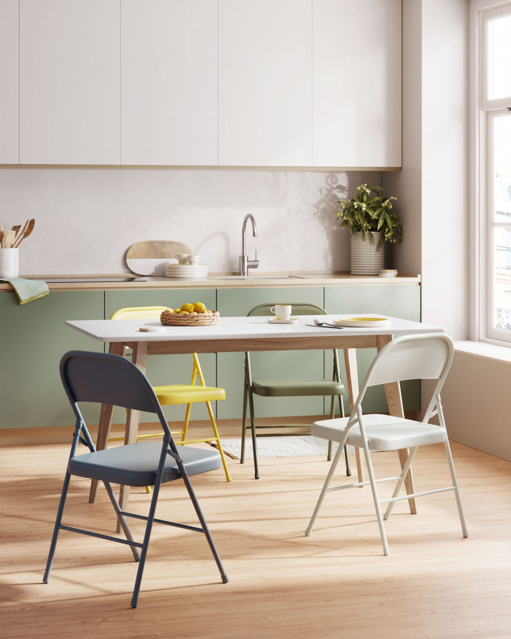 Scaun dining gri inchis din metal Aidana Kave Home