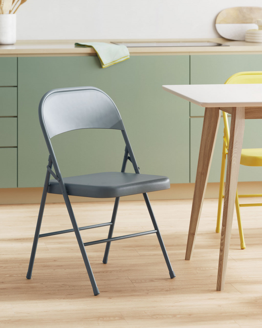 Scaun dining gri inchis din metal Aidana Kave Home