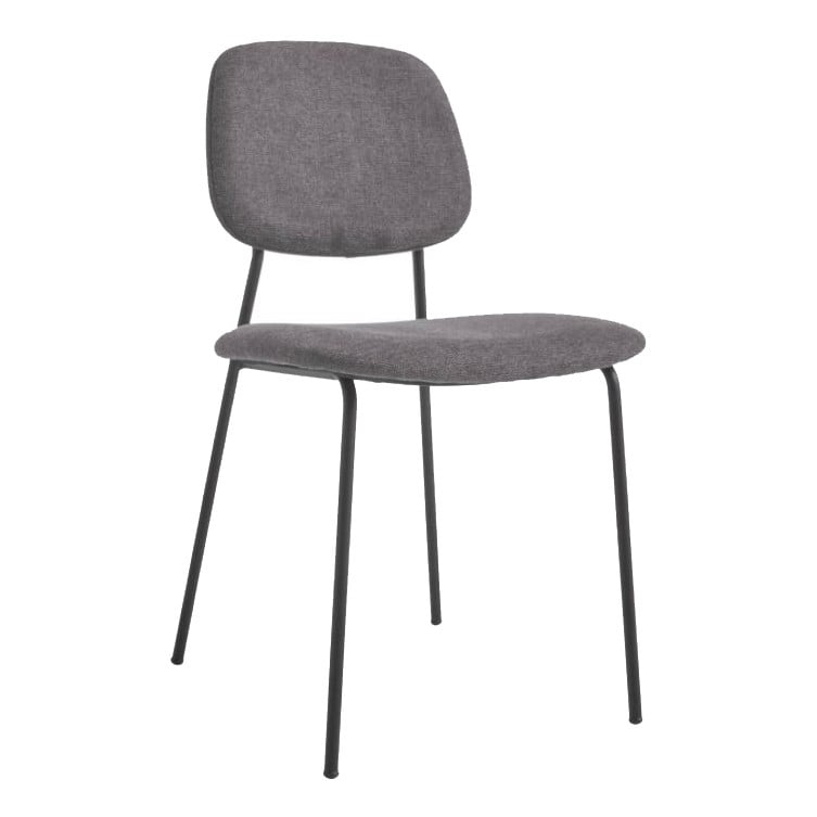Scaun dining gri inchis din textil Benilda Kave Home