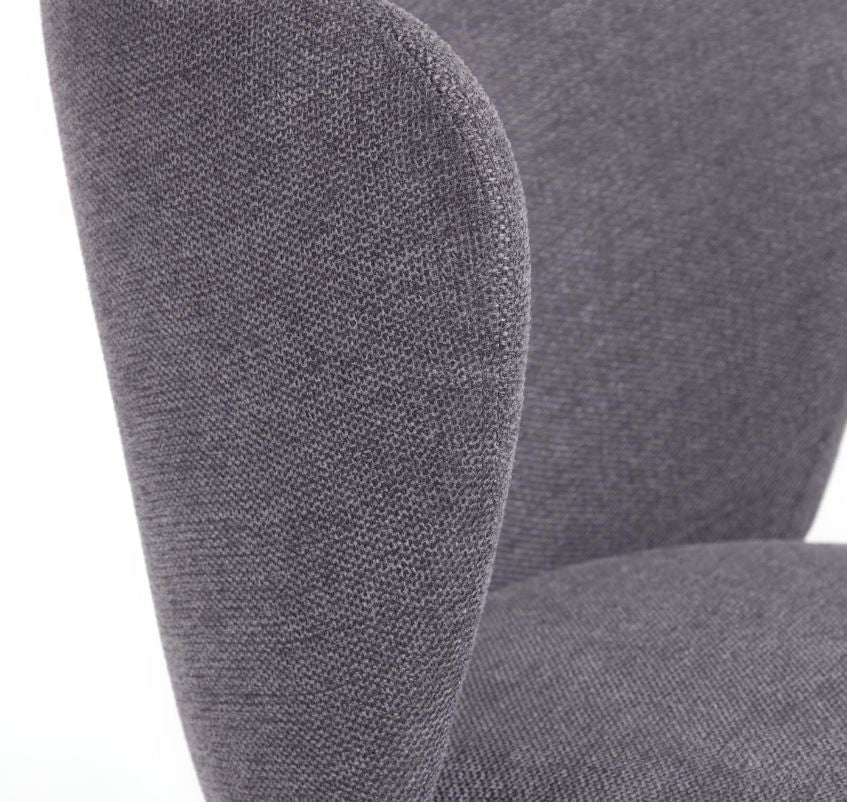 Scaun dining gri inchis din textil Ciselia Kave Home