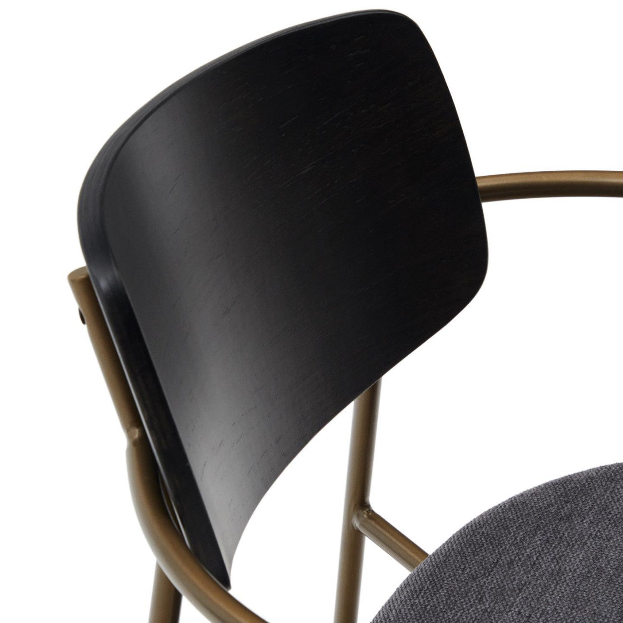 Scaun dining gri inchis/negru din textil Maureen Walnut Kave Home