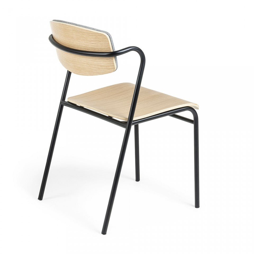 Scaun dining gri/maro din textil Zaha Kave Home