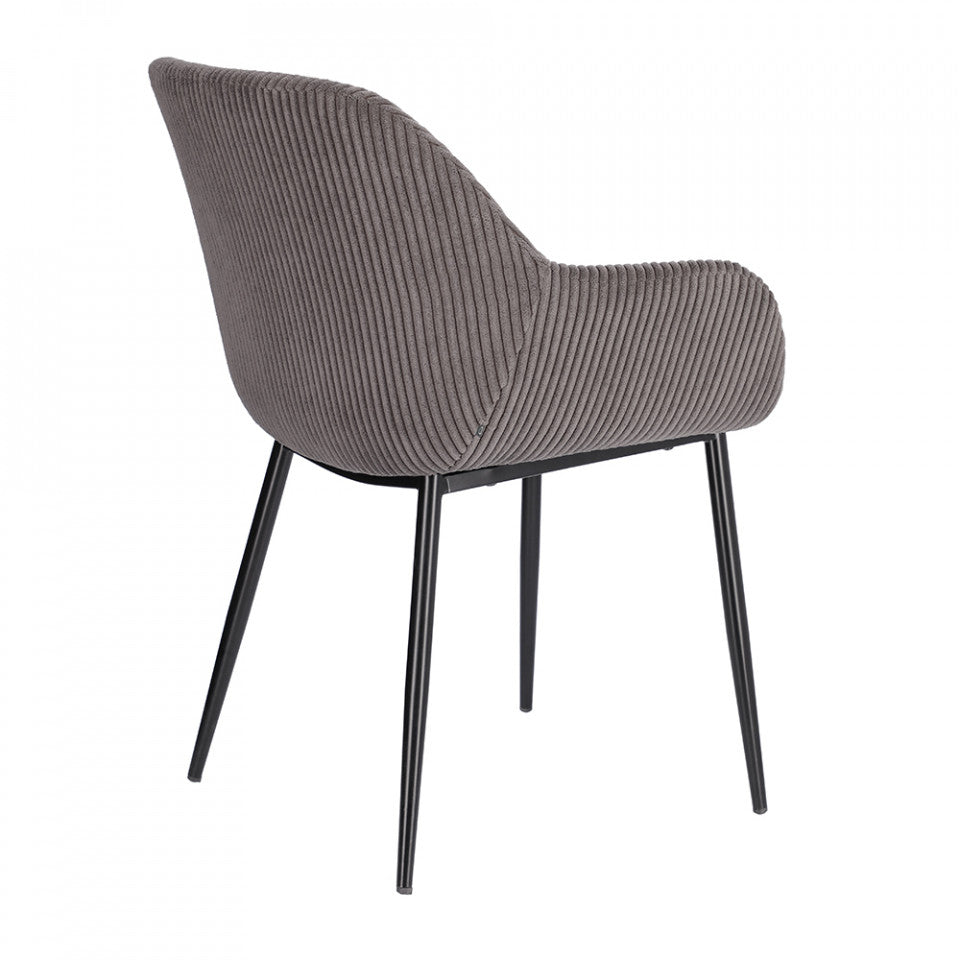 Scaun dining gri/negru din catifea Konna Kave Home