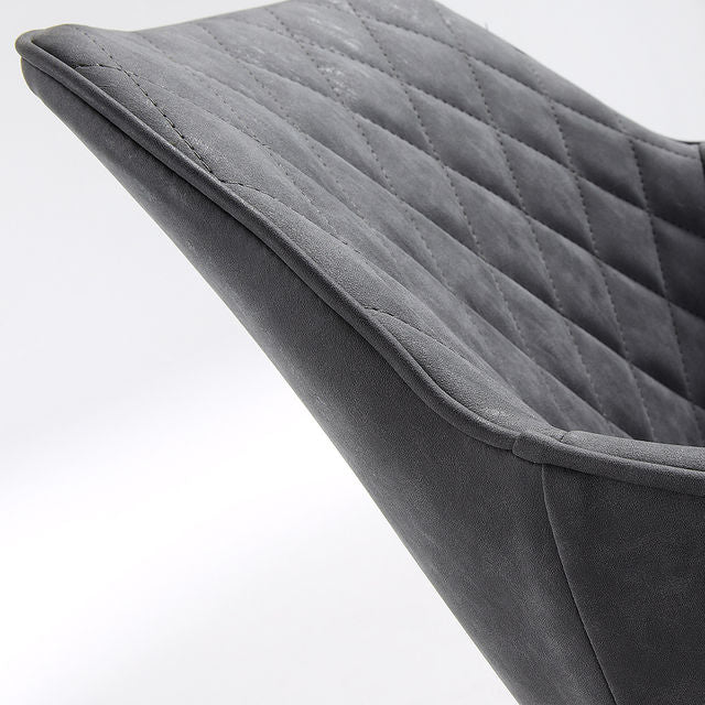 Scaun dining gri piele ecologica Amira Kave Home