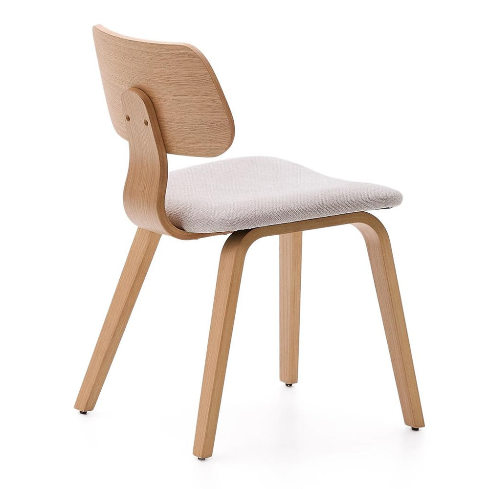 Scaun dining maro/bej din lemn Gena Oak Kave Home