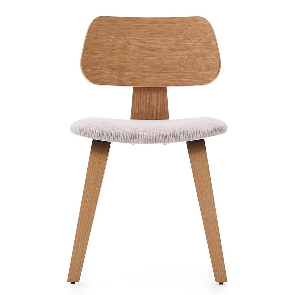 Scaun dining maro/bej din lemn Gena Oak Kave Home