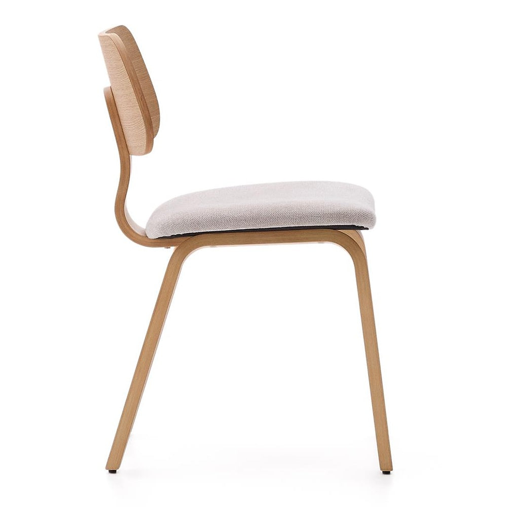 Scaun dining maro/bej din lemn Gena Oak Kave Home