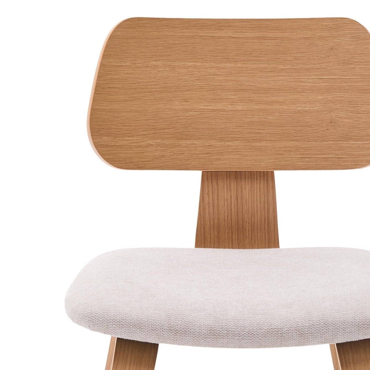 Scaun dining maro/bej din lemn Gena Oak Kave Home
