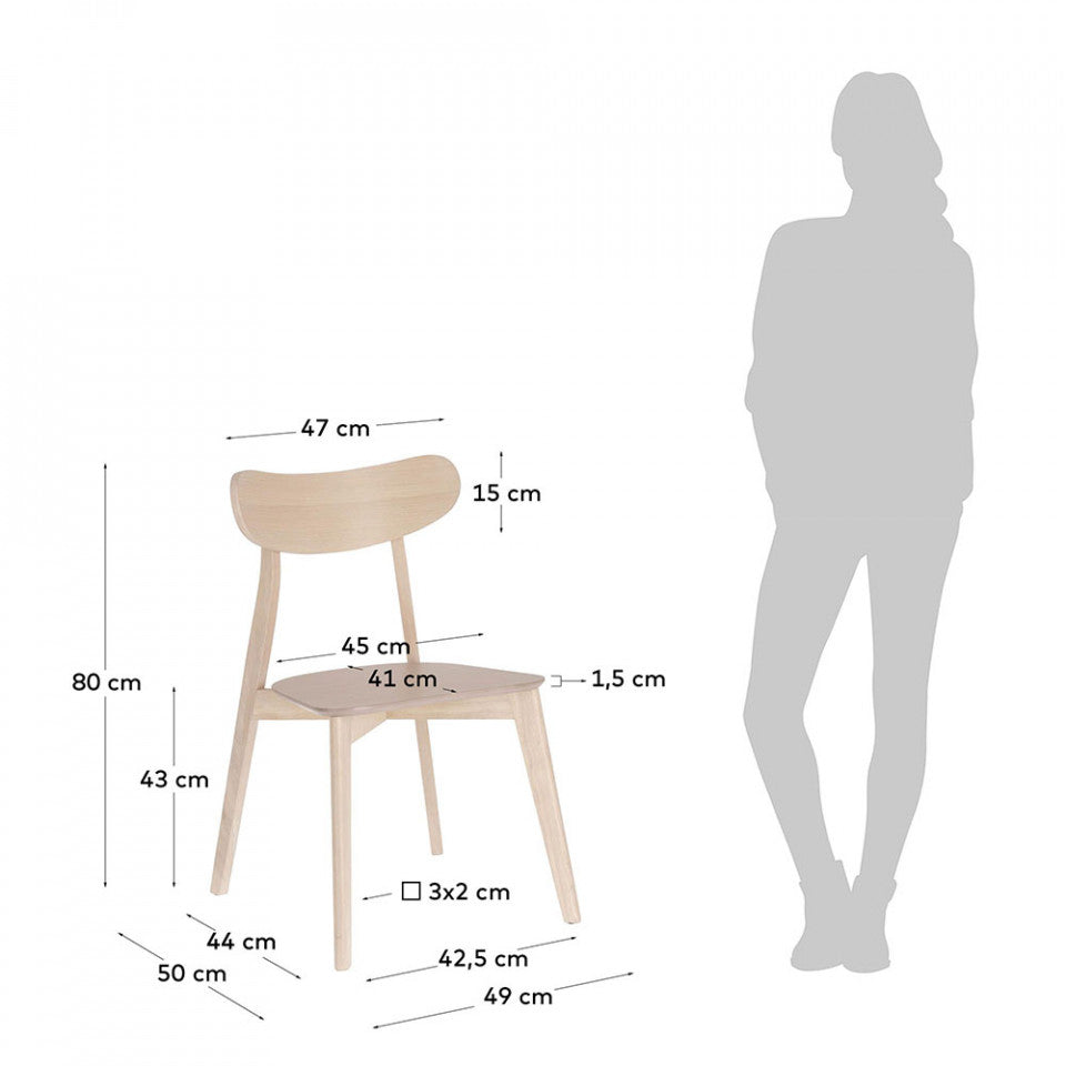 Scaun dining maro deschis din lemn Safina Kave Home