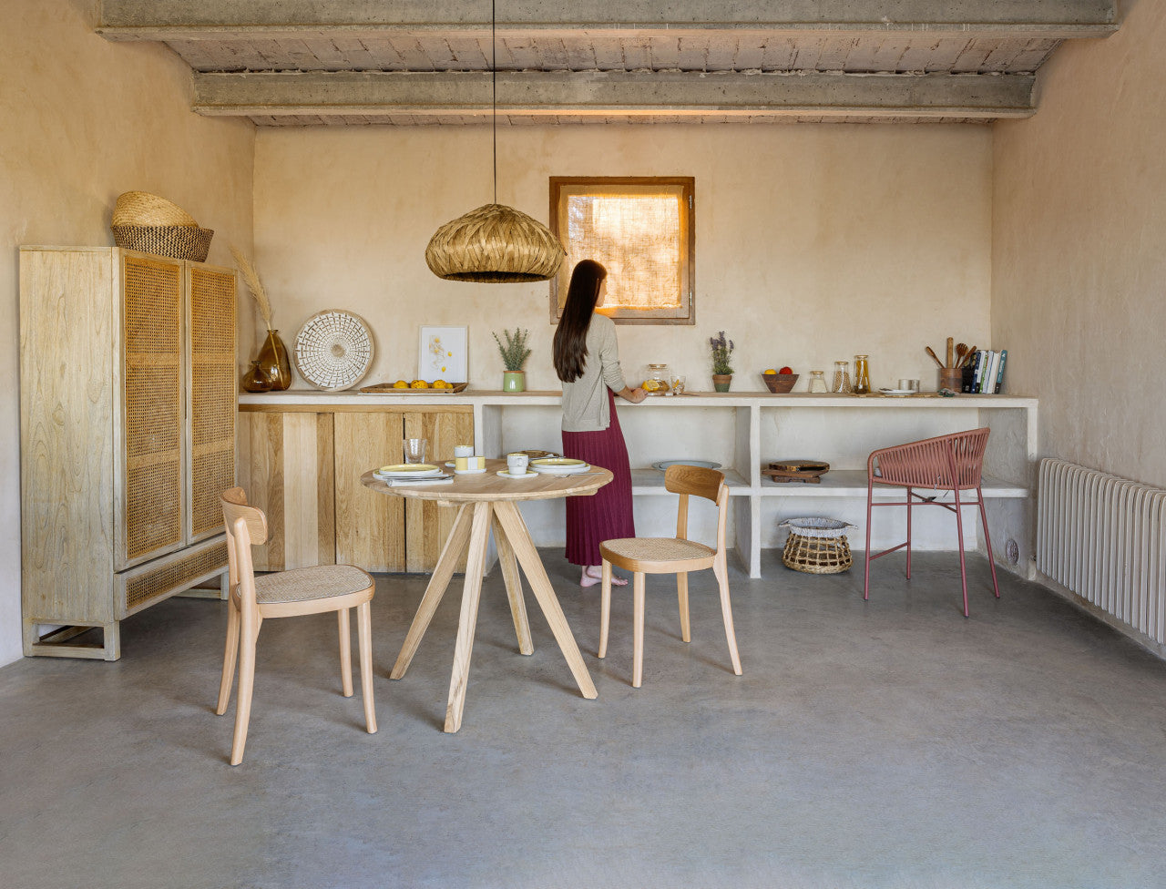 Scaun dining maro din lemn Romane Kave Home